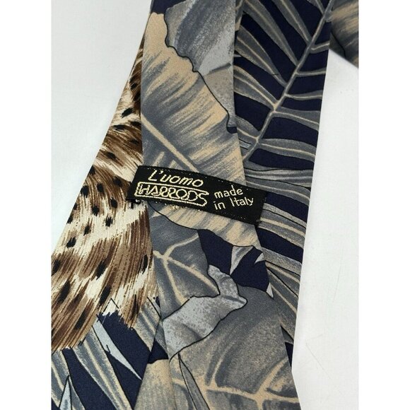 VTG ASSORTED LOT OF 3 -Blue Silk Ties Made in Italy - Jungle, Rams, Pattern - Picture 7 of 11